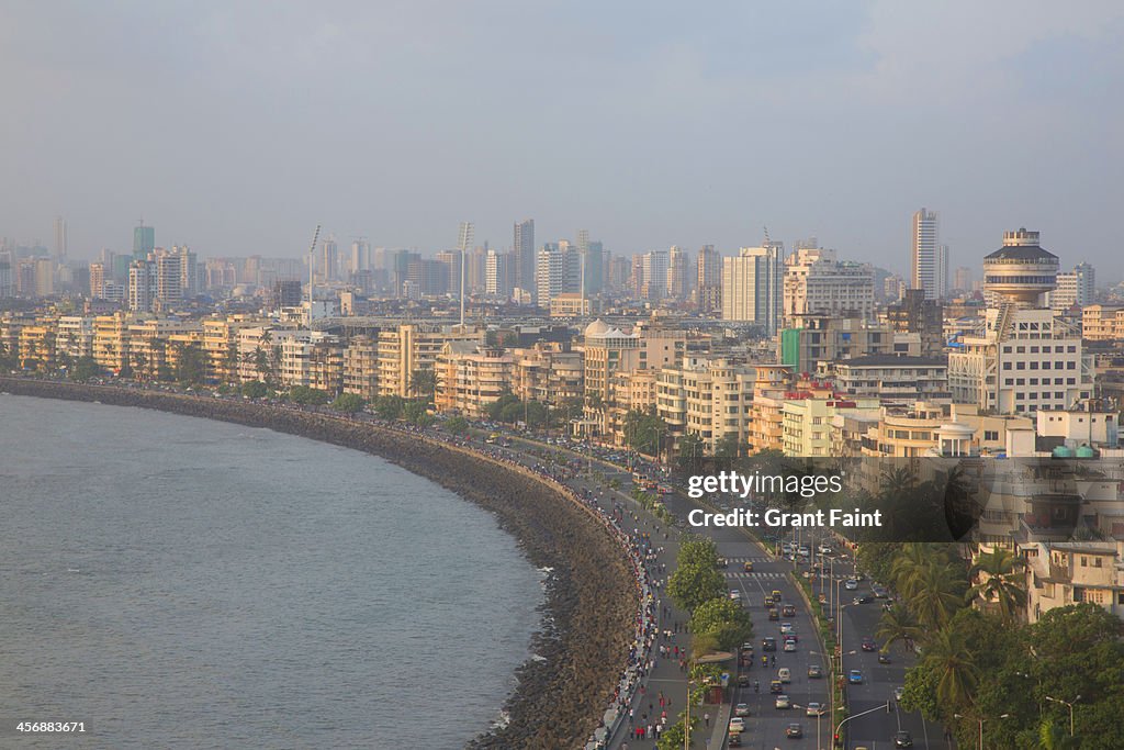 View of Marine drive beaches at evening.