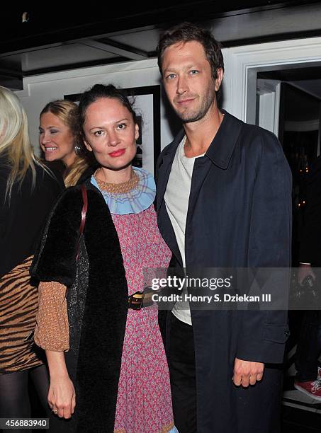 Yelena Yemchuk and Ebon Moss-Bachrach attend the Sundance Selects with W Magazine, Moncler and The Cinema Society after party for the NYFF premiere...