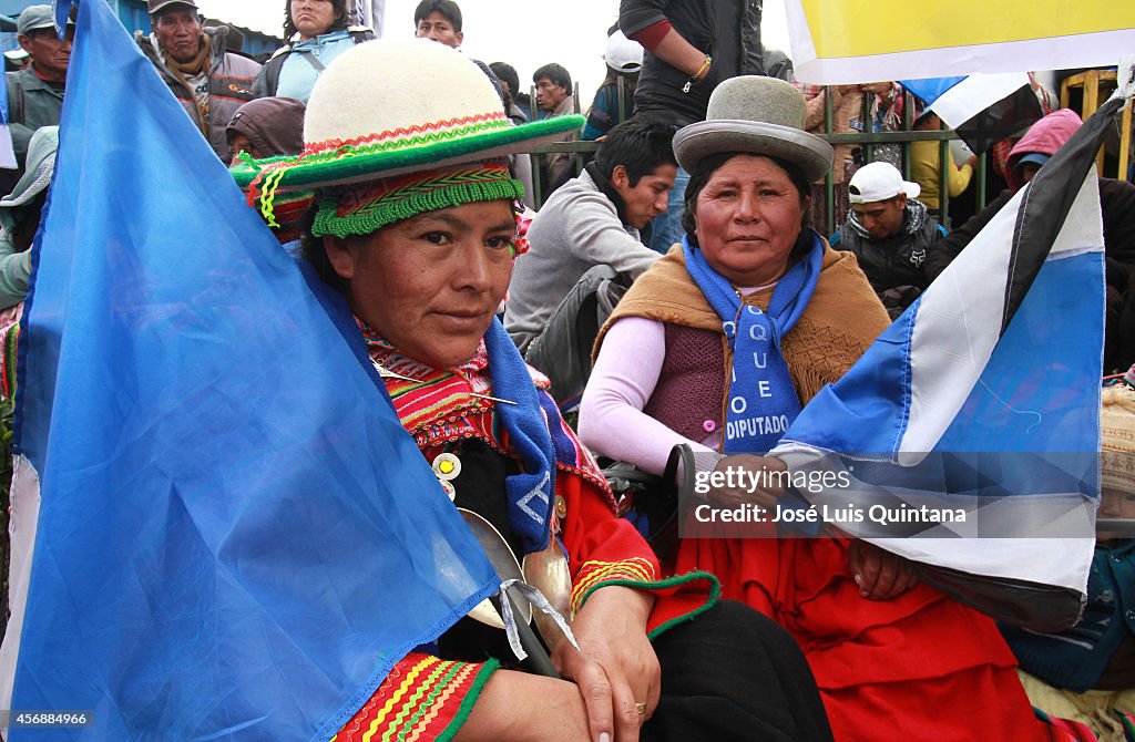 Evo Morales Holds Closing Rally For The Bolivian Presidential Elections