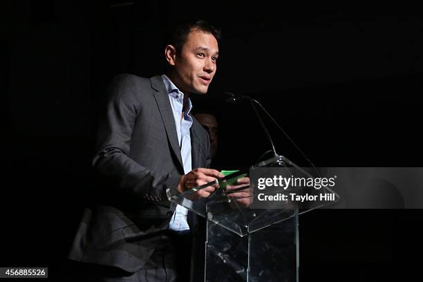 James Ramsay speaks at the 2014 The Lowline Anti-Gala Benefit Dinner at Skylight Modern on October 8, 2014 in New York City.