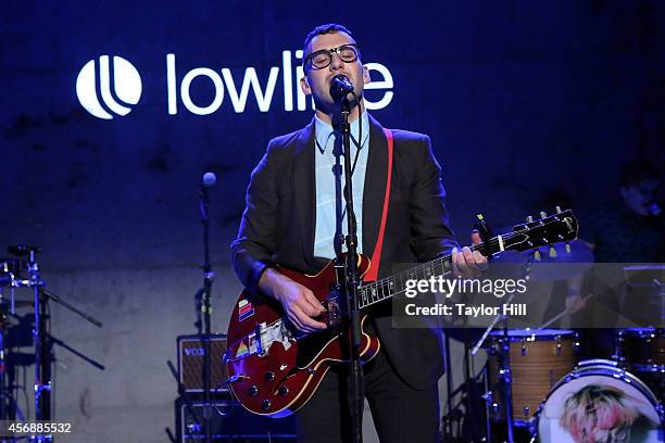 Jack Antonoff and Bleachers perform at the after-party for the 2014 The Lowline Anti-Gala Benefit Dinner at Skylight Modern on October 8, 2014 in New...