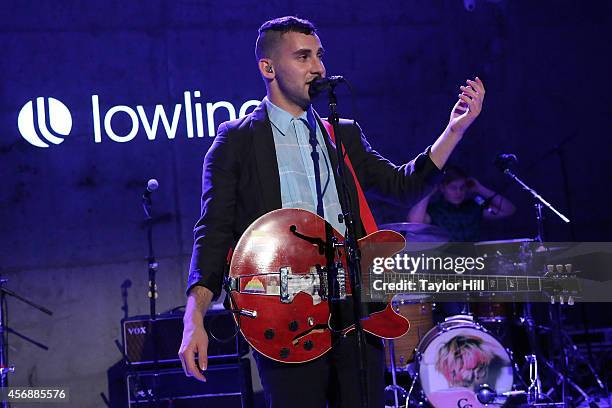 Jack Antonoff and Bleachers perform at the after-party for the 2014 The Lowline Anti-Gala Benefit Dinner at Skylight Modern on October 8, 2014 in New...