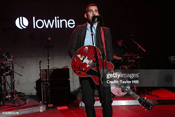 Jack Antonoff and Bleachers perform at the after-party for the 2014 The Lowline Anti-Gala Benefit Dinner at Skylight Modern on October 8, 2014 in New...