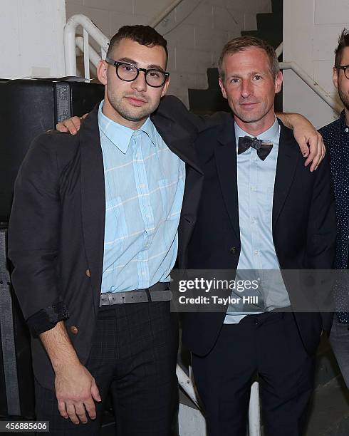 Jack Antonoff and Spike Jonze attend the 2014 The Lowline Anti-Gala Benefit Dinner at Skylight Modern on October 8, 2014 in New York City.