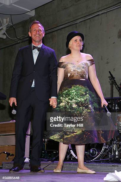 Spike Jonze and Lena Dunham perform at the 2014 The Lowline Anti-Gala Benefit Dinner at Skylight Modern on October 8, 2014 in New York City.
