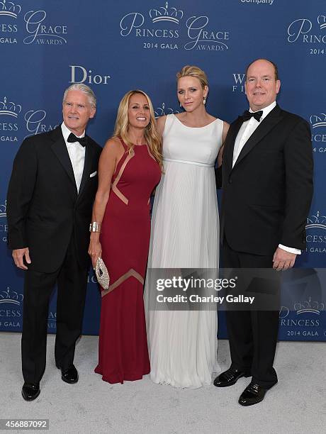 Princess Grace Foundation Trustee Dr. Jon B. Turk, Carolyn Gusoff, Her Serene Highness Princess Charlene of Monaco and His Serene Highness Prince...