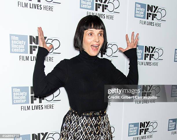 Actress Juliette Binoche attends the "Clouds Of Sils Maria", "Merchants Of Doubt" & "Silvered Water" screenings during the 52nd New York Film...