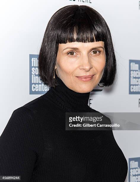 Actress Juliette Binoche attends the "Clouds Of Sils Maria", "Merchants Of Doubt" & "Silvered Water" screenings during the 52nd New York Film...