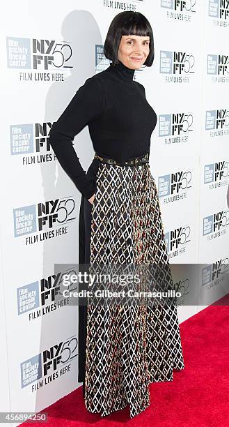 Actress Juliette Binoche attends the "Clouds Of Sils Maria", "Merchants Of Doubt" & "Silvered Water" screenings during the 52nd New York Film...