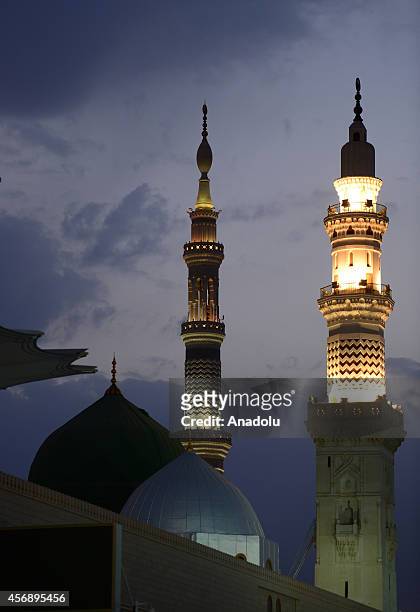 View of Masjid al-Nabawi , where the tomb of Prophet Mohammad is located, visited by Muslim pilgrims in Madina after they accomplish their holy...