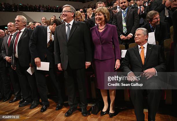 Slovak President Andrej Kiska, Czech President Milos Zeman, Hungarian President Janos Ader, Polish President Bronislaw Komorowski, German First Lady...