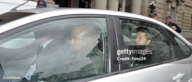 Shrien Dewani arrives at the Western Cape High Court on October 9, 2014 in Cape Town, South Africa. Dewani is accused of organising his wife's murder...