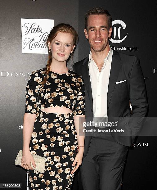 Actor James Van Der Beek and wife Kimberly Van Der Beek attend the 5th annual PSLA Autumn Party at 3LABS on October 8, 2014 in Culver City,...