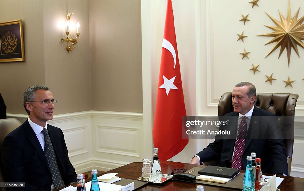 Recep Tayyip Erdogan meets Jens Stoltenberg at Cankaya Presidential Palace
