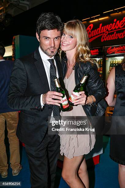 Tobey Wilson and Sabrina Gehrmann attend the Tribute To Bambi 2014 party on September 25, 2014 in Berlin, Germany.