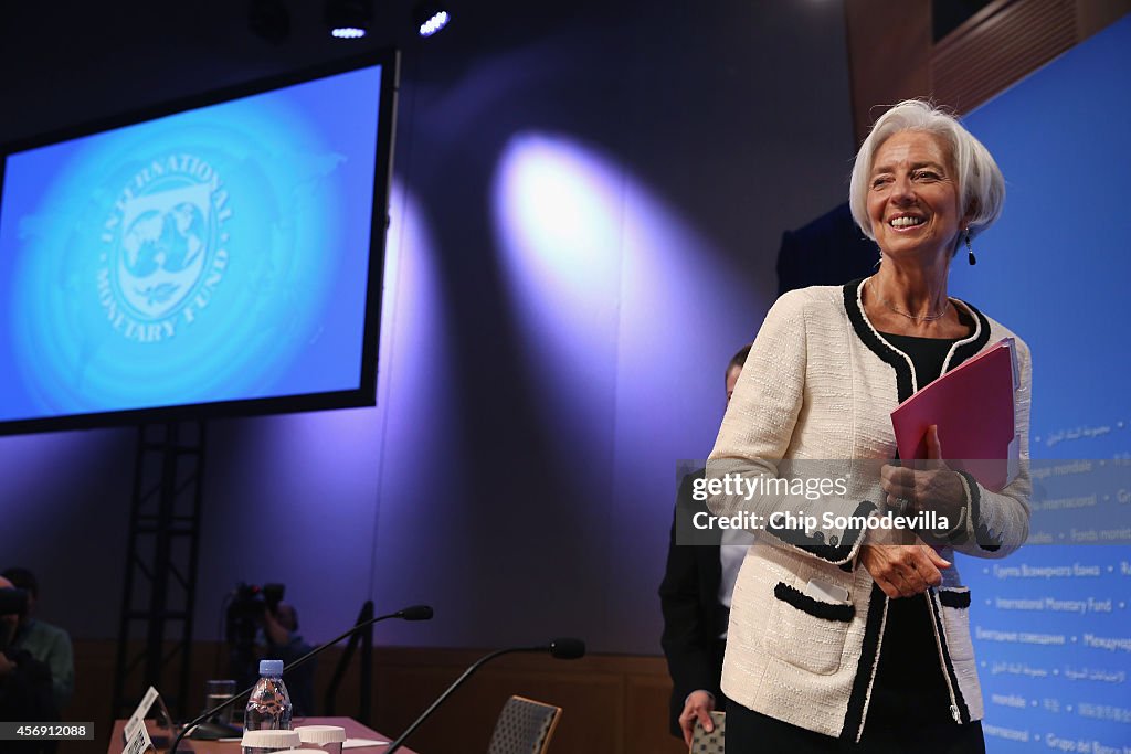 Christine Lagarde And Jim Yong Kim Address IMF-World Bank Group Annual Meetings