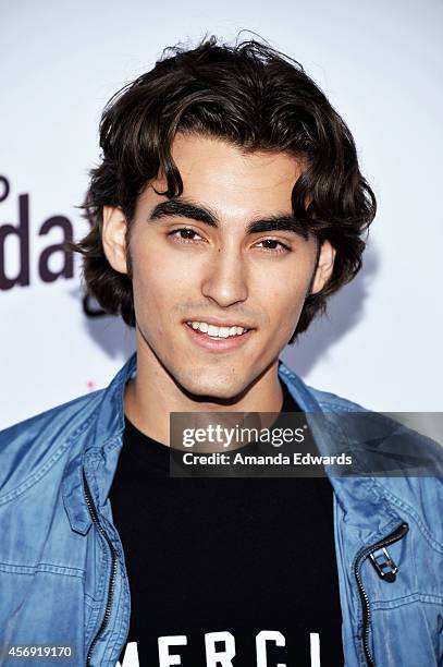 Actor and musician Blake Michael attends the Vevo CERTIFIED SuperFanFest presented by Honda Stage at Barkar Hangar on October 8, 2014 in Santa...