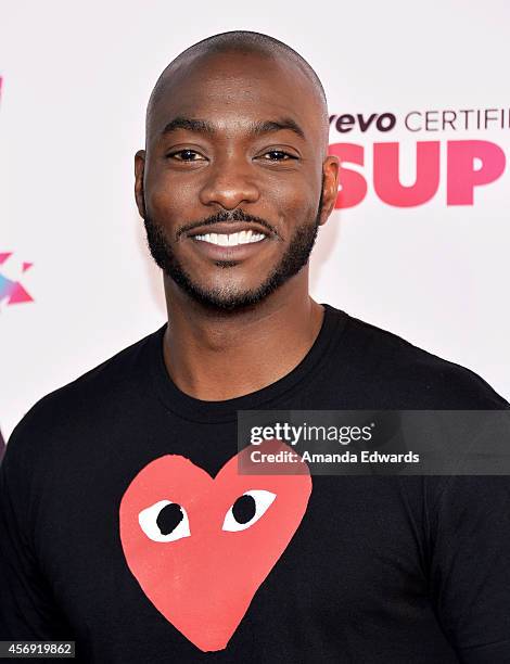 Actor B.J. Britt attends the Vevo CERTIFIED SuperFanFest presented by Honda Stage at Barkar Hangar on October 8, 2014 in Santa Monica, California.