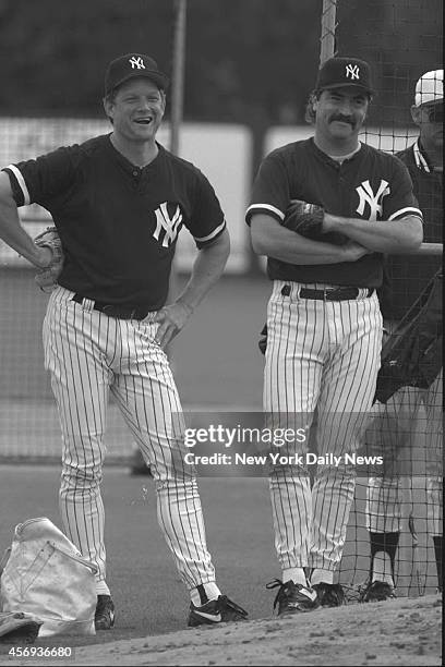 New York Yankees Steve Howe and Mike Riordan