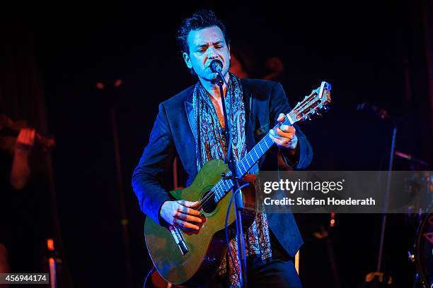 Canadian singer Adam Cohen performs live on stage during a concert at Tempodrom on October 9, 2014 in Berlin, Germany.