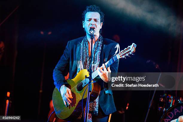 Canadian singer Adam Cohen performs live on stage during a concert at Tempodrom on October 9, 2014 in Berlin, Germany.