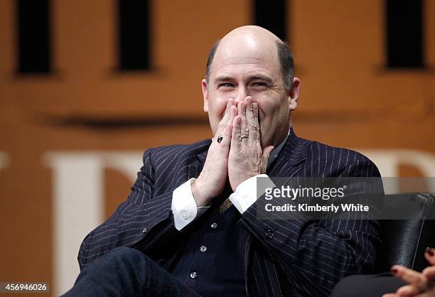Filmmaker Matthew Weiner speaks onstage during "The Golden Age of Drama" at the Vanity Fair New Establishment Summit at Yerba Buena Center for the...