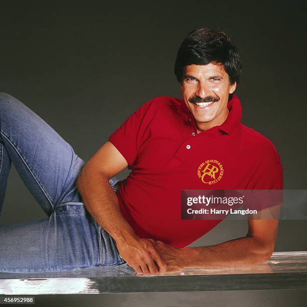 Olympic Star Mark Spitz poses for a portrait in 1986 in Los Angeles, California.