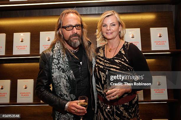 Michael Abt and Cecilia Rodhe attend the book signing of #Carlos's Places at the Assouline Boutique at The Plaza Hotel on October 9, 2014 in New York...