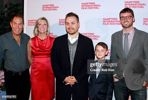 Stuart Match Suna, Anne Chaisson, Theodore Melfi, Jaeden Lieberher and David Nugent attend the St. Vincent premiere during the 2014 Hamptons...