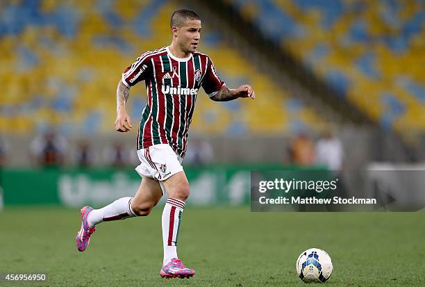 Bruno of Fluminense advances the ball and during a match between Fluminense and Atletico MG as part of Brasileirao Series A 2014 at Maracana Stadium...