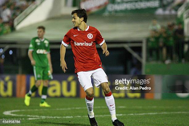 Nilmar of Chapecoense during a match between Chapecoense and Internacional for the Brazilian Series A 2014 at Arena Conda on October 9, 2014 in...