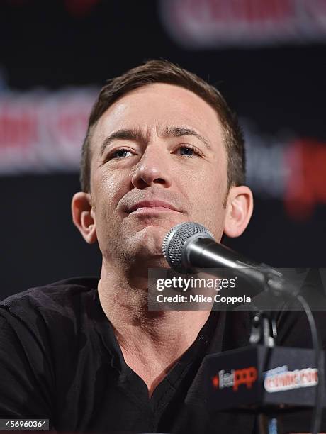 Actor David Faustino speaks during the 'The Legend Of Korra' panel during 2014 New York Comic Con - Day 1 at Jacob Javitz Center on October 9, 2014...