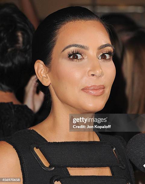 Kim Kardashian arrives at Charlotte Tilbury's Makeup Your Destiny Beauty Festival At Nordstrom at Nordstrom at the Grove on October 9, 2014 in Los...