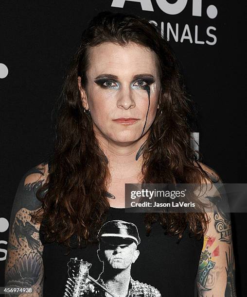 Laura Jane Grace of Against Me! attends AOL's celebration of the fall premieres of its original programming at Palihouse Holloway on October 9, 2014...