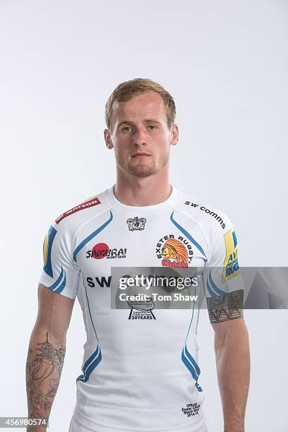 Jack Arnott of Exeter Chiefs poses for a picture during the BT Photo Shoot at Sandy Park on August 26, 2014 in Exeter, England.