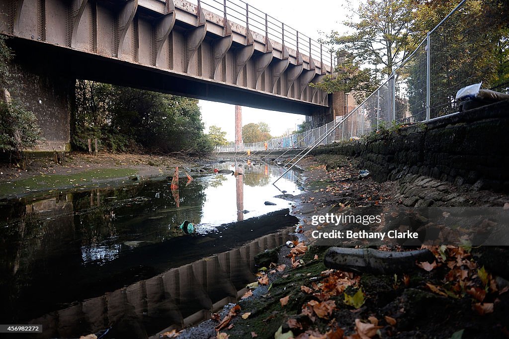 The Regent's Canal Drained Ahead Of Winter Works Programme