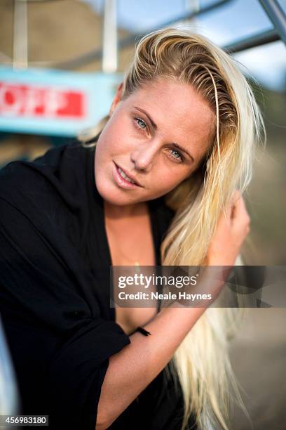 Pro surfer Laura Enever is photographed on September 16, 2014 in San Clemente, California.