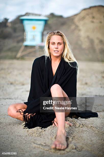 Pro surfer Laura Enever is photographed on September 16, 2014 in San Clemente, California.