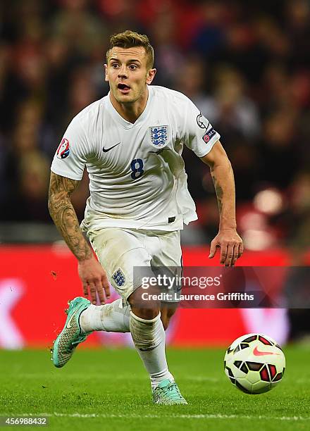 Jack Wilshere of England in action during the EURO 2016 Group E Qualifying match between England and San Marino at Wembley Stadium on October 9, 2014...