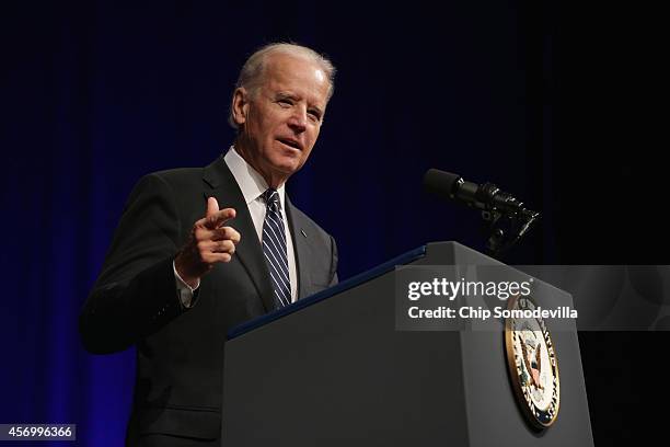 Vice President Joe Biden shares his memories of former White House Press Secretary James Brady during his memorial service at the Newseum October 10,...