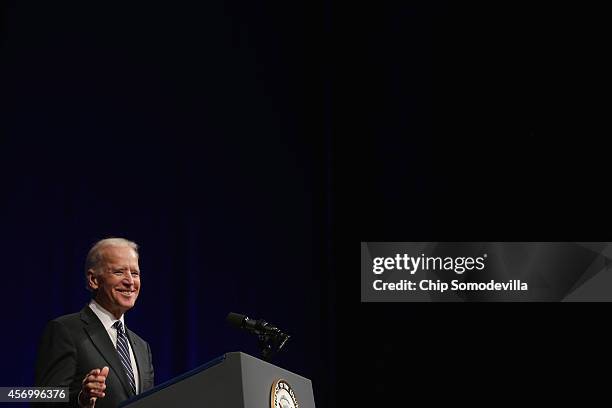 Vice President Joe Biden shares his memories of former White House Press Secretary James Brady during his memorial service at the Newseum October 10,...