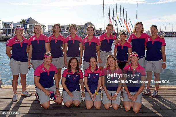 Team SCA crew members Sally Barklow , Annie Lush , Sara Hastreiter , Justine Mettraux , Sophie Ciszek , Liz Wardley , Elodie Mettraux , Dee Caffari ,...