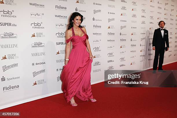 Mariella Ahrens and Sebastian Esser attend Madeleine at Goldene Henne 2014 on October 10, 2014 in Leipzig, Germany.