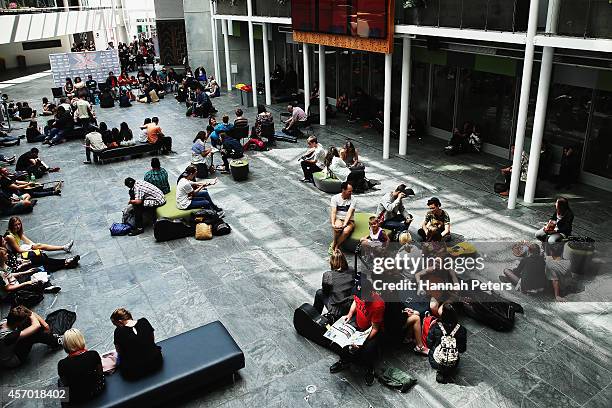 People start queuing to audition for next seasons X-Factor at the AUT campus on October 11, 2014 in Auckland, New Zealand.