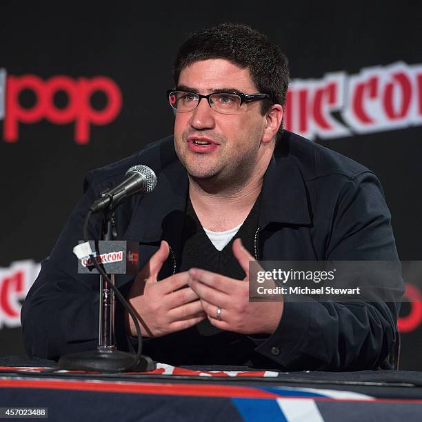 Screenwriter Adam Horowitz attends ABC Network's 'Once Upon a Time Has Frozen Over!' panel during 2014 New York Comic Con Day 2 at Jacob Javitz...