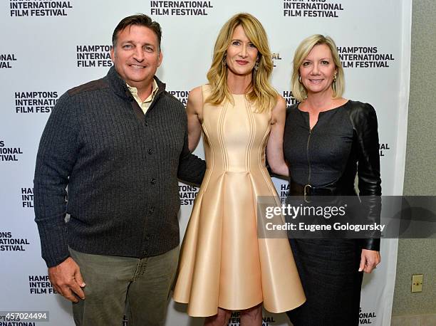 South Hampton Mayor Mark Epley, actress Laura Dern and Executive Director of the Hamptons International Film Festival Anne Chaisson attend the Wild...