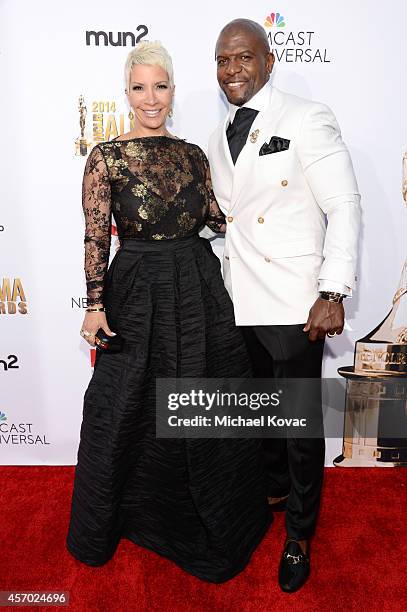 Actors Rebecca Crews and Terry Crews attend the 2014 NCLR ALMA Awards at the Pasadena Civic Auditorium on October 10, 2014 in Pasadena, California.