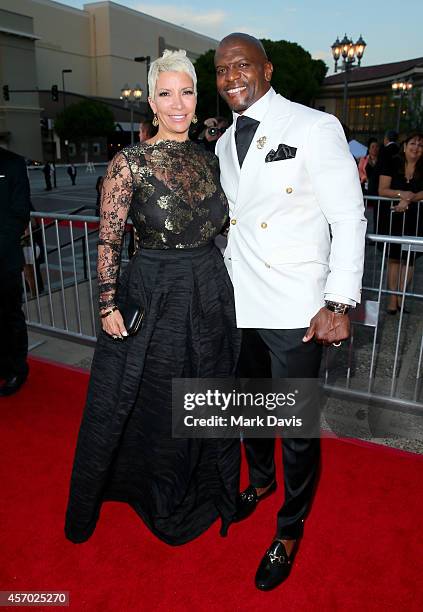 Actors Rebecca King-Crews and Terry Crews attend the 2014 NCLR ALMA Awards at the Pasadena Civic Auditorium on October 10, 2014 in Pasadena,...