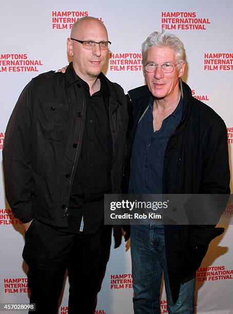 Director Oren Moverman and Richard Gere attend the "Time Out of Mind" premiere during the 2014 Hamptons International Film Festival on October 10,...