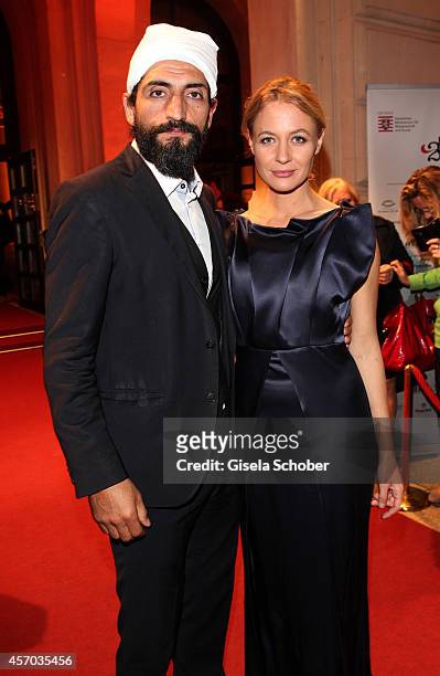 Numar Acar and his girlfriend Julia Thurnau attend the Hessian Film And Cinema Award 2014 on October 10, 2014 at Alte Oper in Frankfurt am Main,...